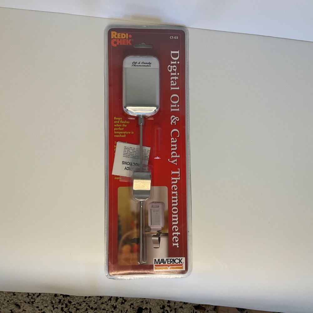 Maverick RediCheck CT-03 Digital Oil & Candy Thermometer 8" Probe 14 Presets NEW